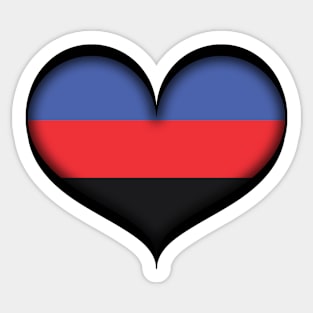 Large Vector Heart in Polyamorous Pride Flag Colors Sticker